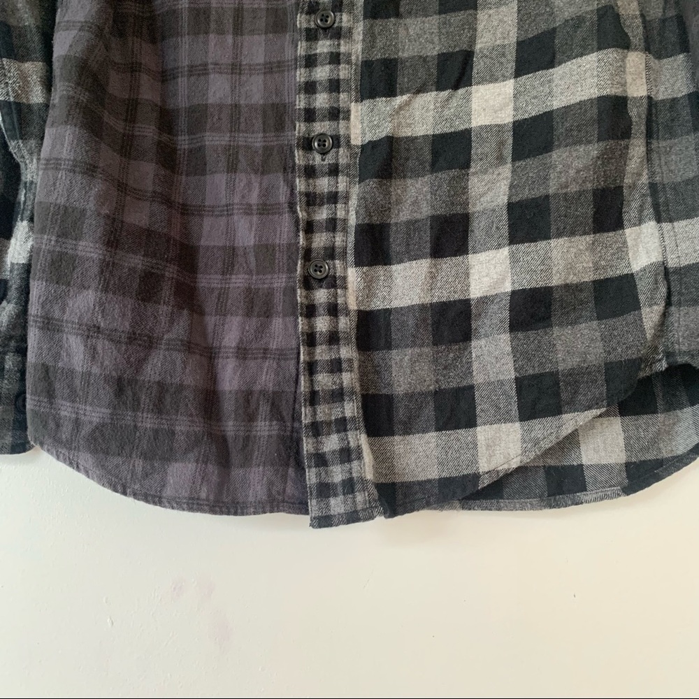 Exclusive 90s Patchwork Plaid Button-Up Long Slee… - image 5